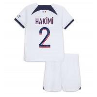 Otroški Nogometni dresi Paris Saint-Germain Achraf Hakimi #2 Gostujoči 2023-24 Kratek Rokav (+ Kratke hlače)
